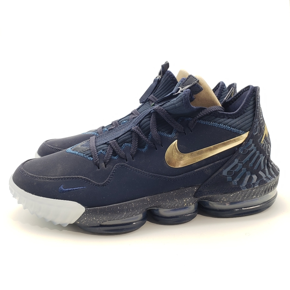 Mens Nike LeBron XVI 16 Low Agimat Titan Obsidian Gold CJ9919-400 Size 12